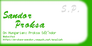 sandor proksa business card